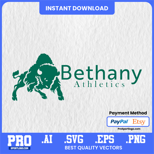 Bethany Bison Mascot Art, Editable Graphic, PDF, AI, PNG
