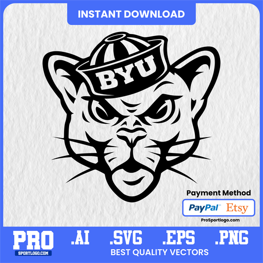 Cosmo the Cougar Mascot Art, Editable Graphic, PDF, AI, PNG