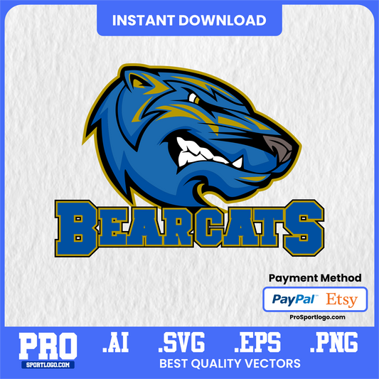 Brescia Bearcats Mascot Art, Editable Vector Graphic, PDF, AI, PNG