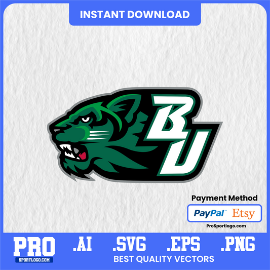 Binghamton Bearcats Mascot Art, Baxter the Bearcat, Editable Graphic, PDF, AI, PNG