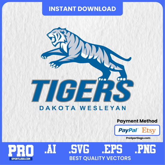 Dakota Wesleyan Tigers Digital Scrapbook Kit - Printable College Elements Pack