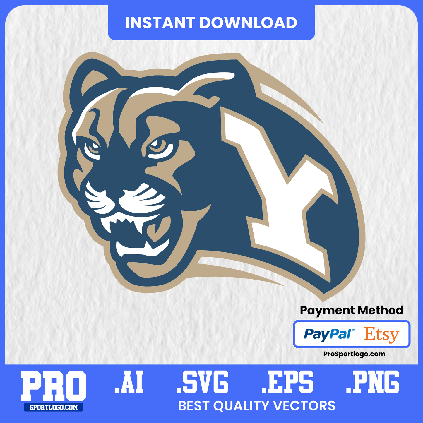 BYU Cougars Football Poster, LaVell Edwards Stadium Theme, Digital Download, PDF, AI, PNG