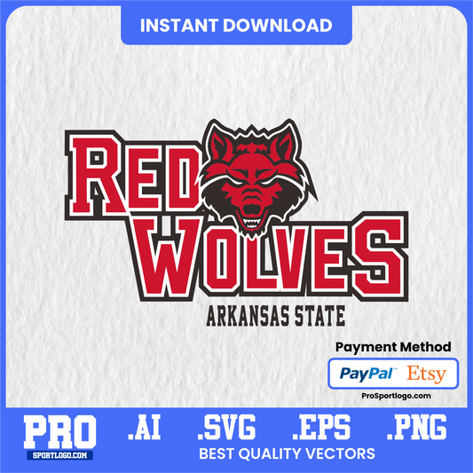 Arkansas State Red Wolves Game Day Banner, Editable Vector, PDF, AI, PNG