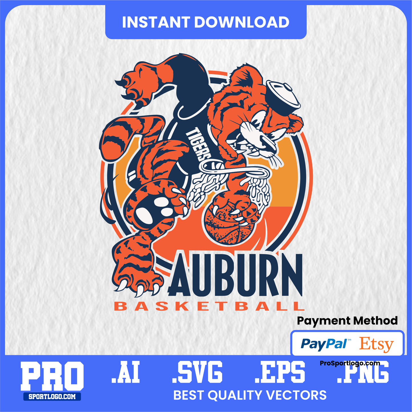 Auburn Tigers Game Day Banner, Editable Vector, PDF, AI, PNG
