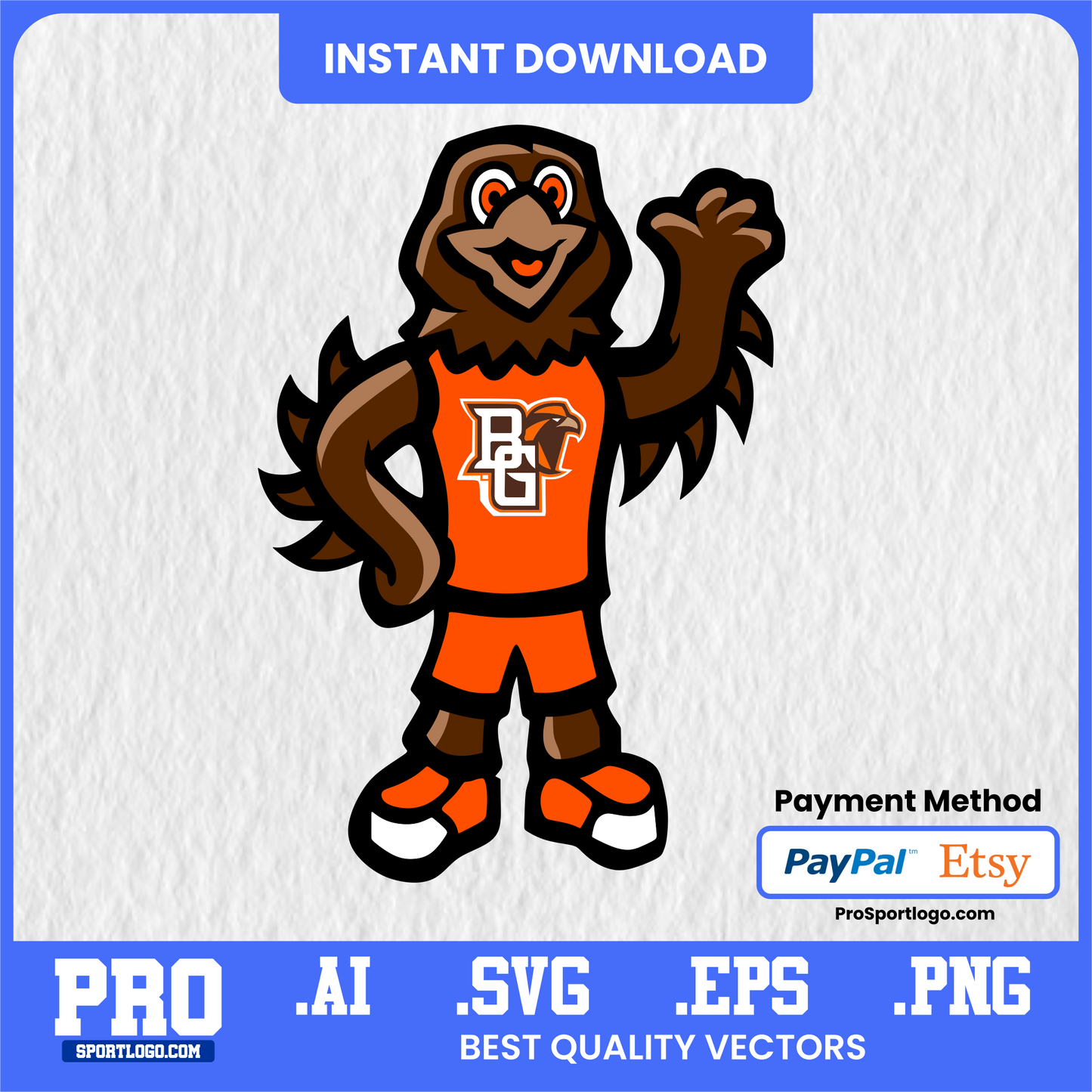 Bowling Green Falcons Football Poster, Doyt Perry Stadium Theme, Digital Download, PDF, AI, PNG