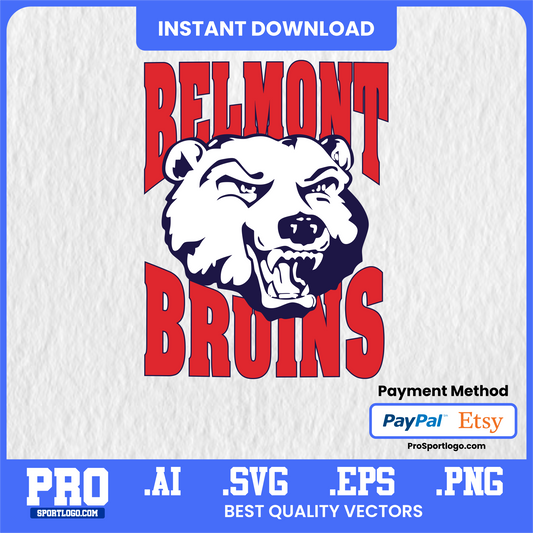 Belmont Bruins Baseball Graphic, E.S. Rose Park Background, Editable Template, PDF, AI, PNG
