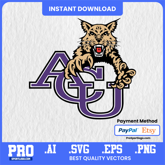 Abilene Christian Wildcats, SVG AI PNG EPS, High-Quality Vector File, Cricut Ready
