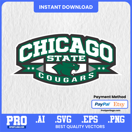 Chicago State Cougars SVG & AI Bundle – Editable College Mascot Vector Files