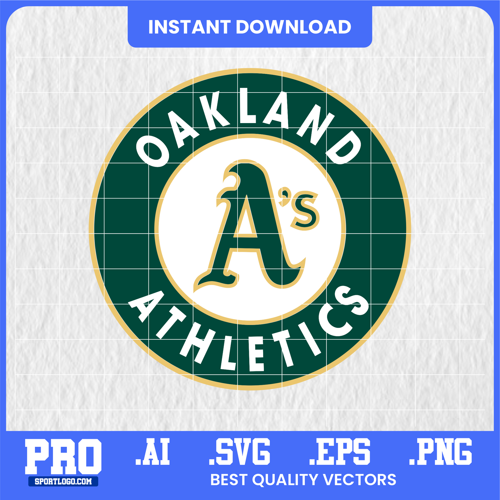 Athletics baseball team vector logo in green and gold script — digital SVG file for Cricut, Silhouette, vinyl cutting, and DIY crafts