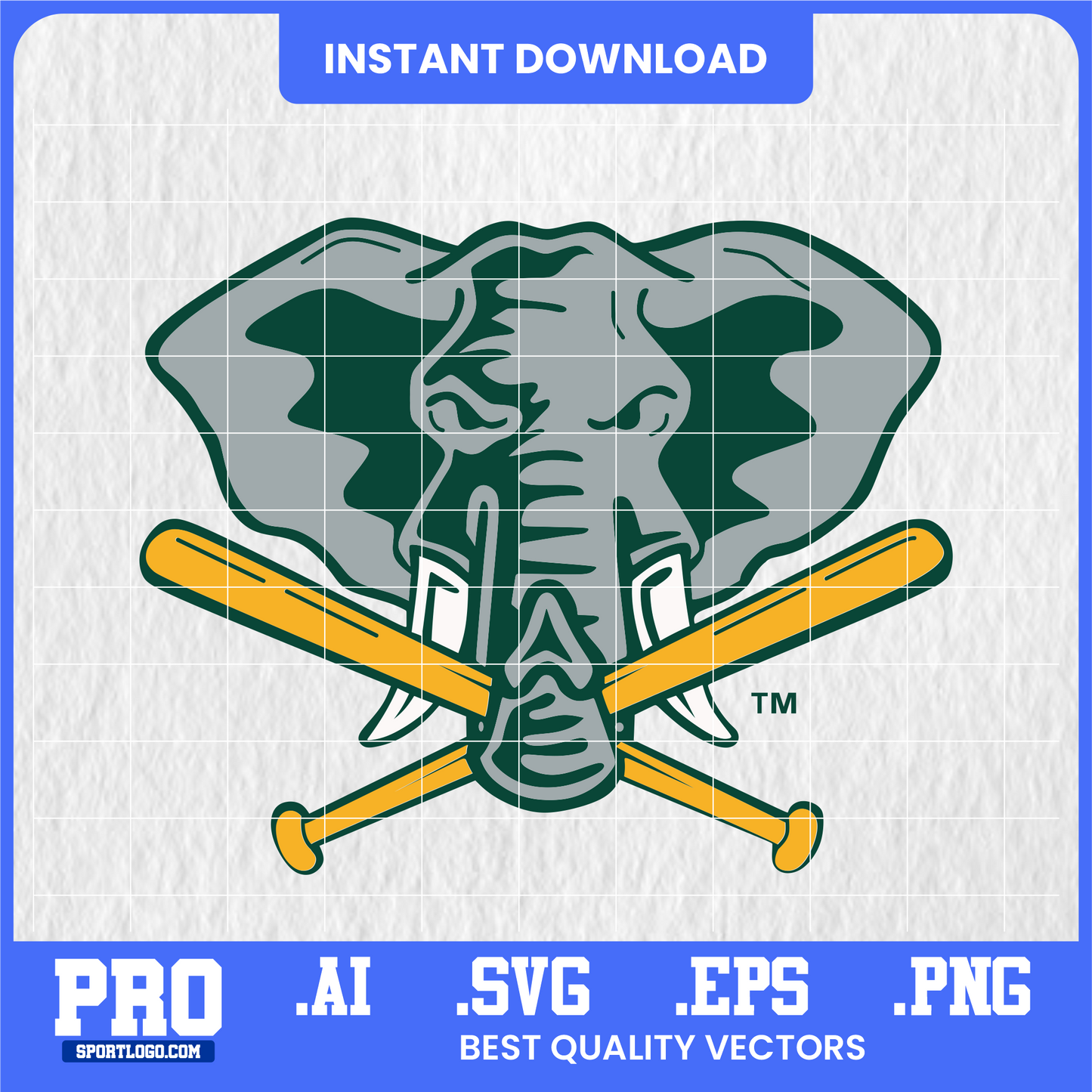 Athletics baseball team vector logo in green and gold script — digital SVG file for Cricut, Silhouette, vinyl cutting, and DIY crafts