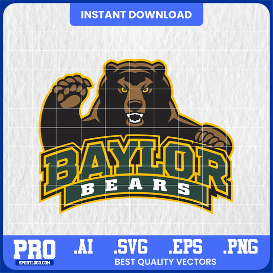 Baylor Bears Head Vector SVG | High-Quality Mascot Design for Cricut & Print