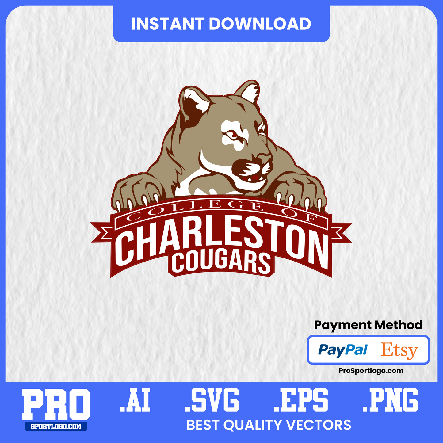 Charleston Cougars SVG & AI Vector – Scalable Design for Sublimation & DTG