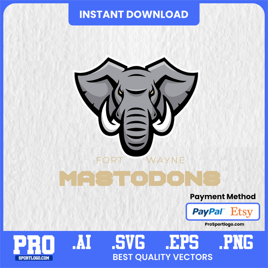Fort Wayne Mastodons Sublimation Design – Mascot PNG for Apparel, Mugs & POD