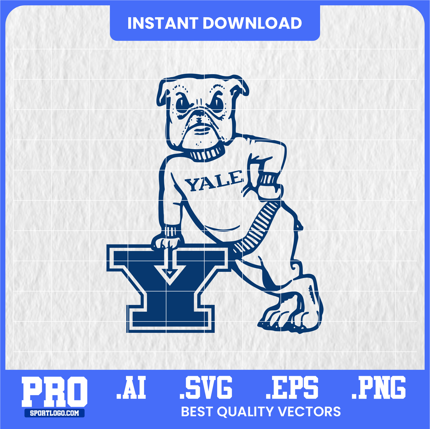 Yale Bulldogs Vector Logo | Editable SVG, PNG, EPS for Sublimation & Crafts